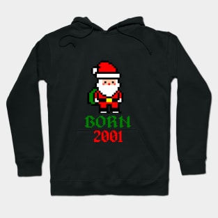 8bit santa born 2001 Hoodie